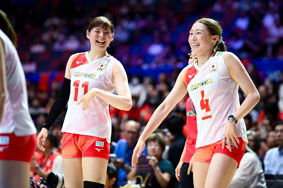 バレー女子日本代表がタイと対戦【写真:中戸川知世】