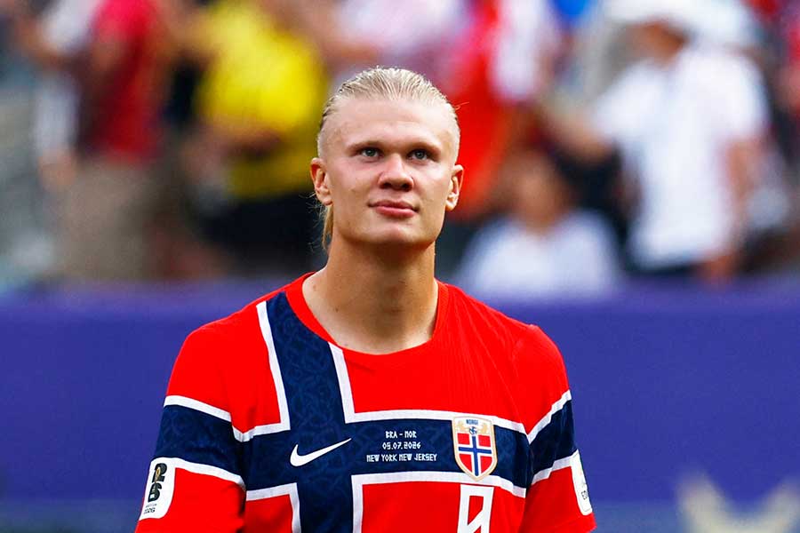 ノルウェー代表のハーランド【写真：ロイター】