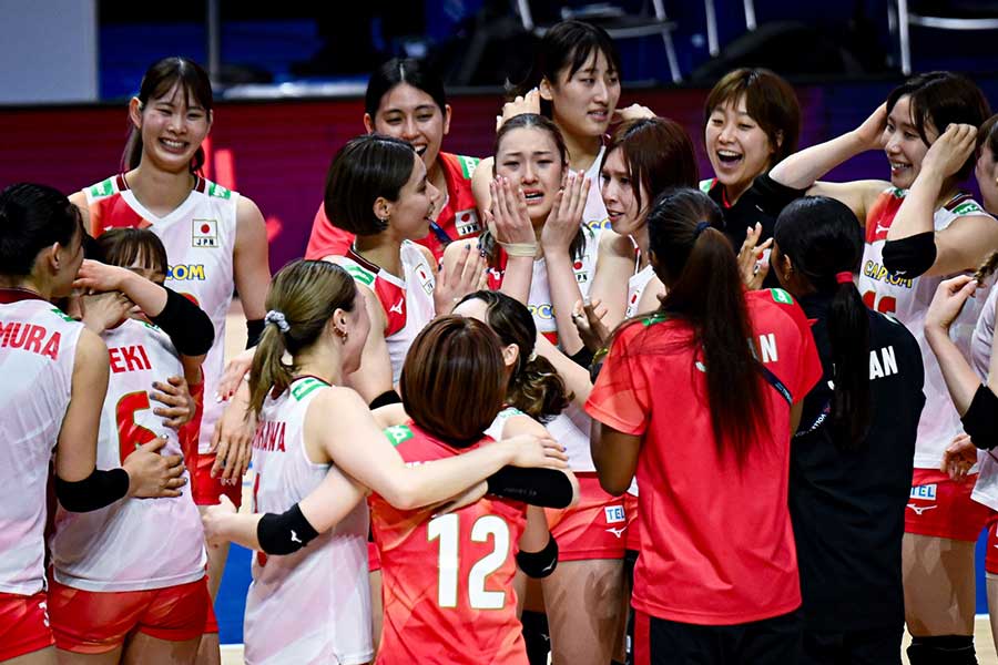 ポーランドに大逆転で勝利したバレーボール日本代表【写真:中戸川知世】