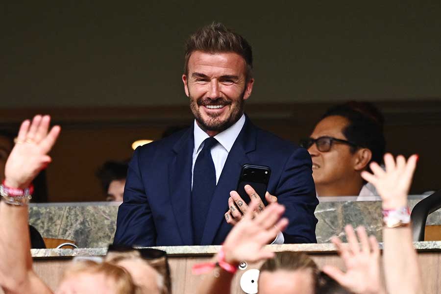 W杯を観戦するデービッド・ベッカム氏【写真：ロイター】