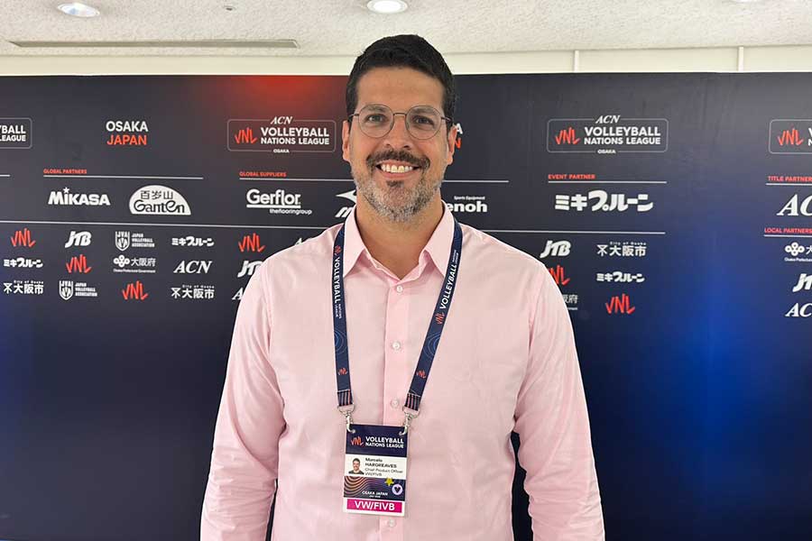 単独インタビューに応じたバレーボール・ワールドのマルセロ・アーグレーブスCPO【写真:鉾久真大】