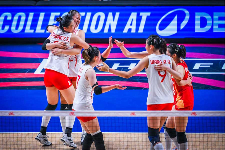 米国に勝利した中国【写真：Volleyball World提供】