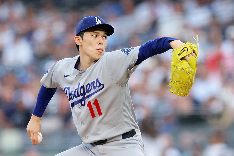 メッツ戦に先発登板したドジャースの佐々木朗希【写真：ロイター】