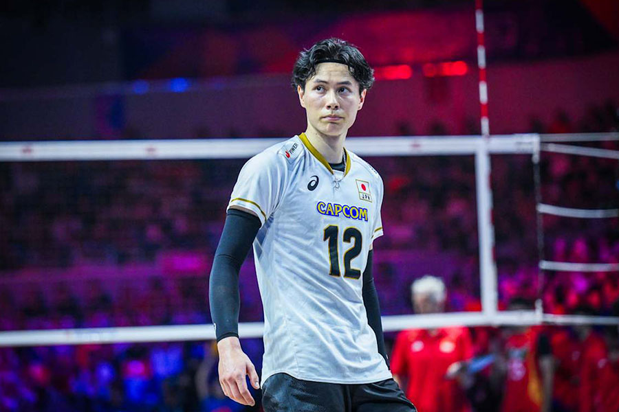 準々決勝・中国戦に出場した高橋藍【写真:Volleyball World提供】