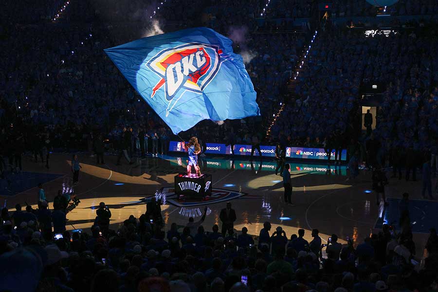オクラホマシティを本拠地とするNBAサンダー【写真:AP/アフロ】