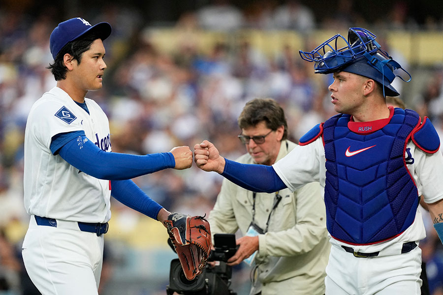 ドジャースのダルトン・ラッシング(右)【写真:ロイター】