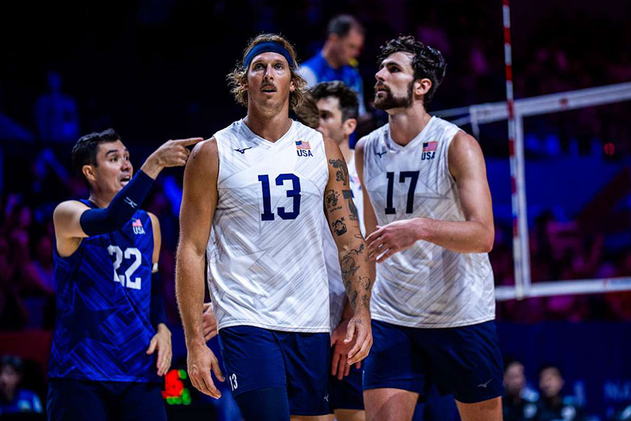 米国のテイラー・エイブリル(13番)【写真:Volleyball World提供】