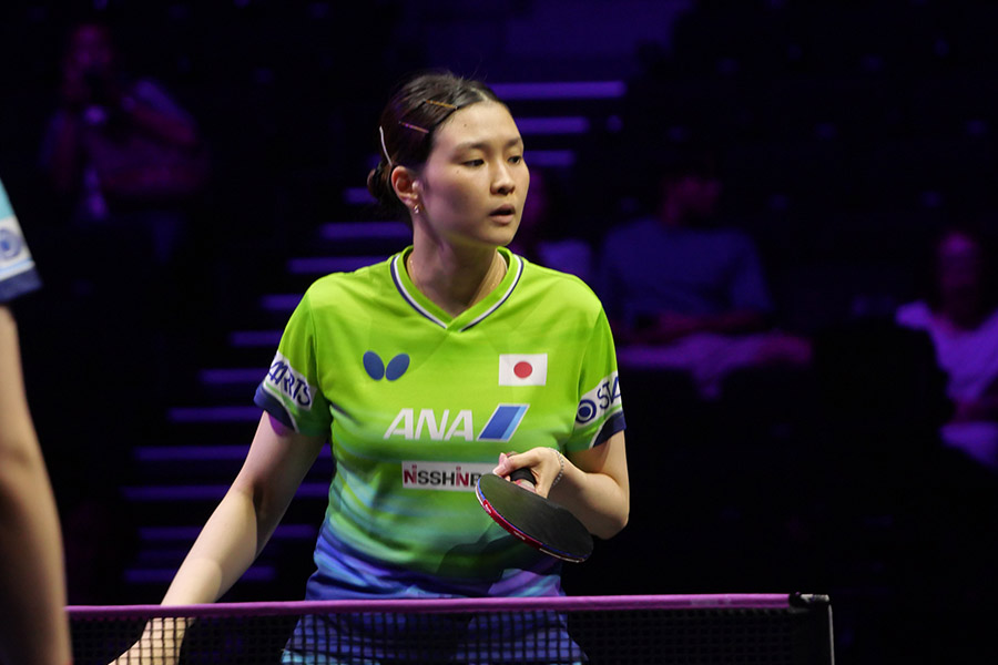 女子シングルス1回戦で張本美和に敗れた橋本帆乃香【写真：編集部】