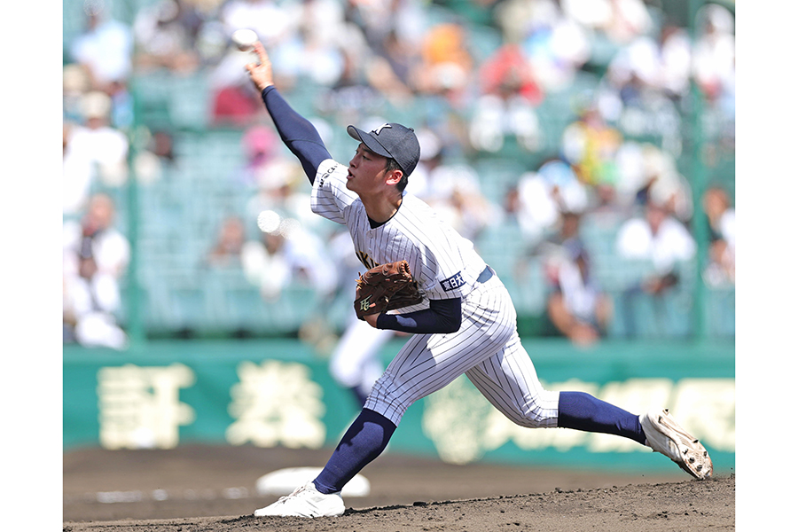 1回戦で先発した東日本国際大昌平の照沼佑崇【写真:産経新聞社】