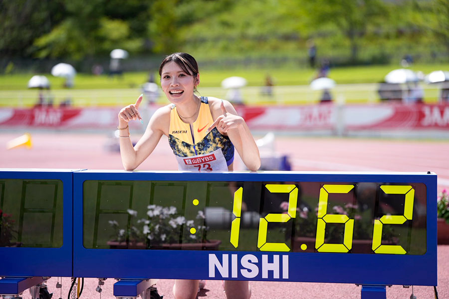 陸上女子100メートル障害で日本新記録を樹立した中島ひとみ【写真：奥井隆史】