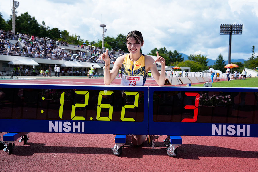 女子100メートル障害決勝で12秒62をマークした中島ひとみ【写真：奥井隆史】