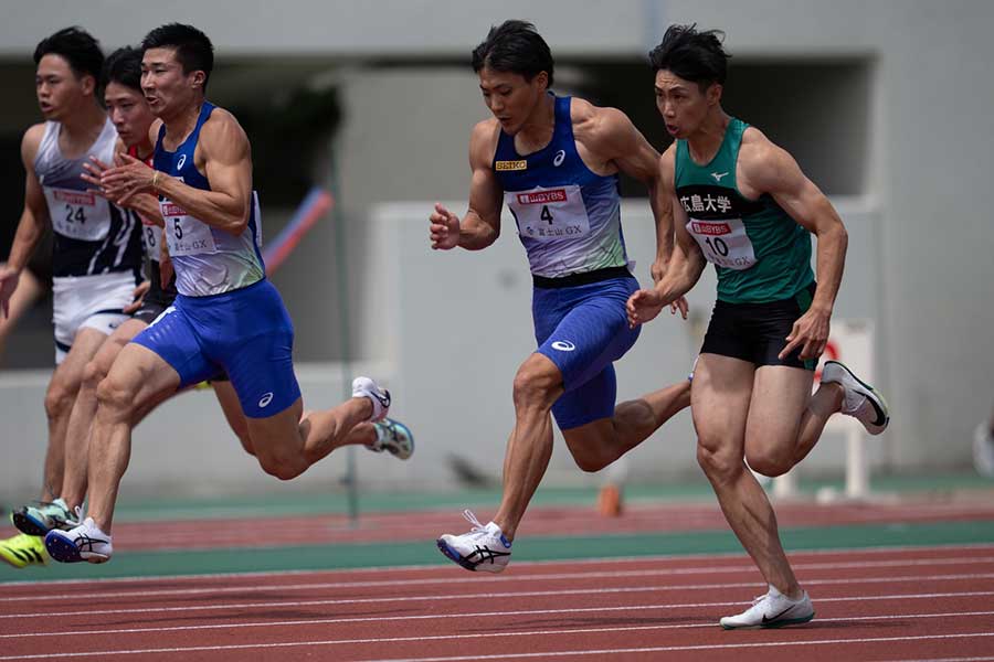 今季日本最高10秒03を記録した桐生祥秀（左奥から3人目）【写真：奥井隆史】
