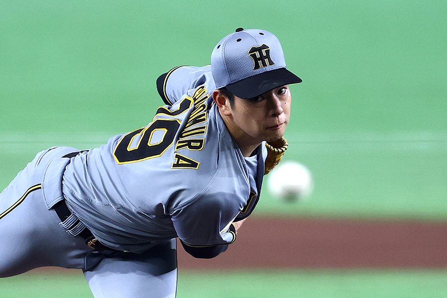 5回2失点でプロ初勝利を挙げた阪神の下村海翔【写真:産経新聞社】