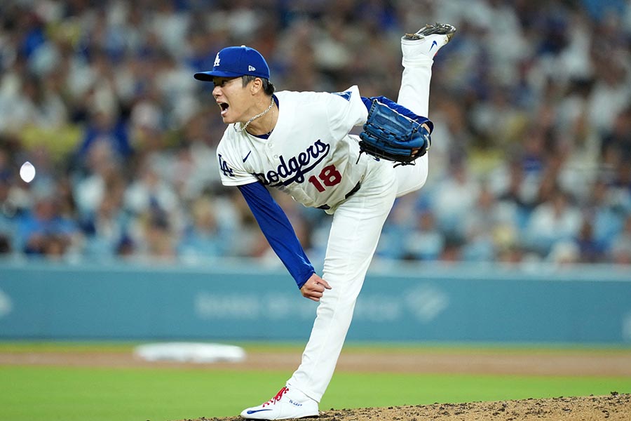 6回1失点9奪三振の好投で12勝目を挙げた山本由伸【写真:ロイター】