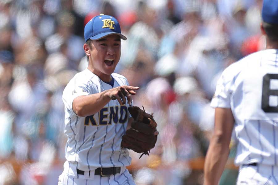 好プレーを見せた健大高崎の岩井由来【写真:産経新聞社】