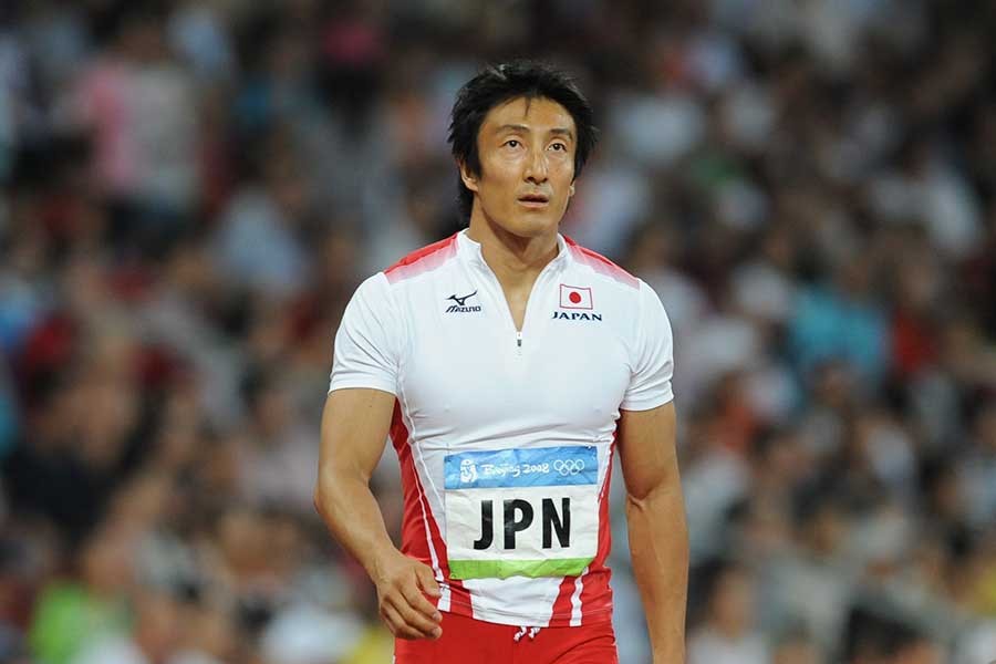 朝原宣治さん（2008年撮影）【写真：アフロスポーツ】