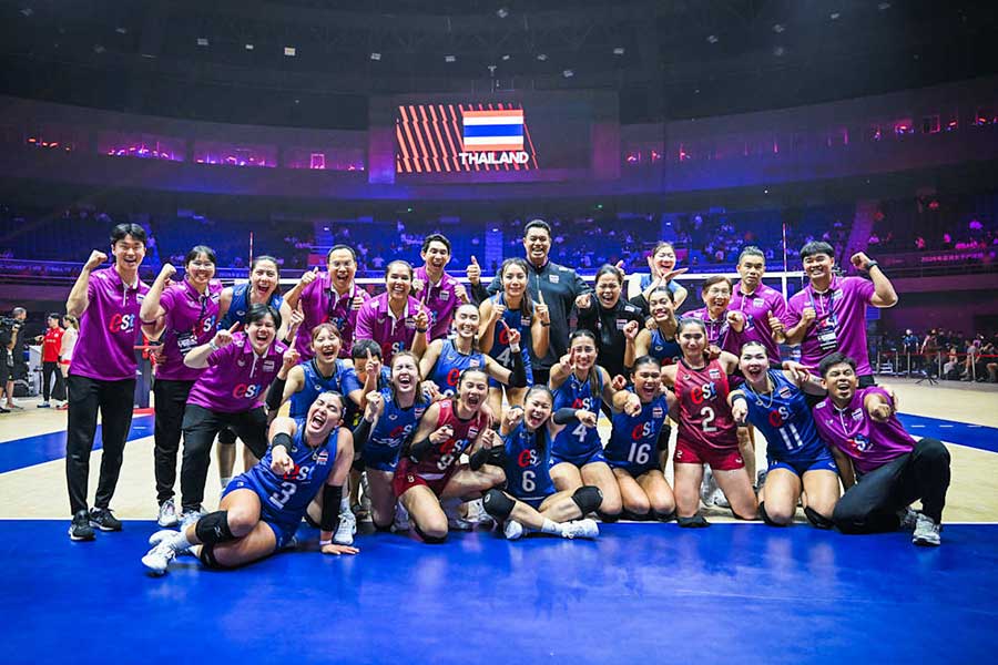 女子バレー日本代表に3-1で勝利したタイ代表【写真:Volleyball World提供】