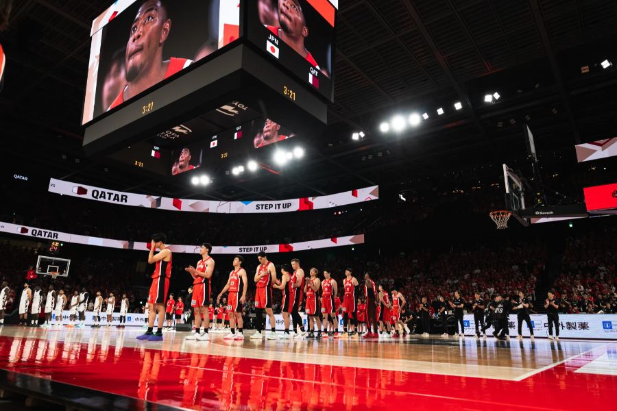 バスケW杯アジア地区予選でカタールに大勝した日本代表【写真:FIBA提供】