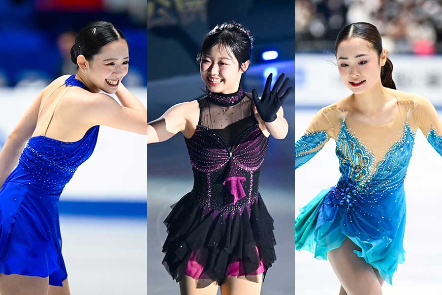 青木祐奈、中井亜美、島田麻央(左から)【写真:中戸川知世】