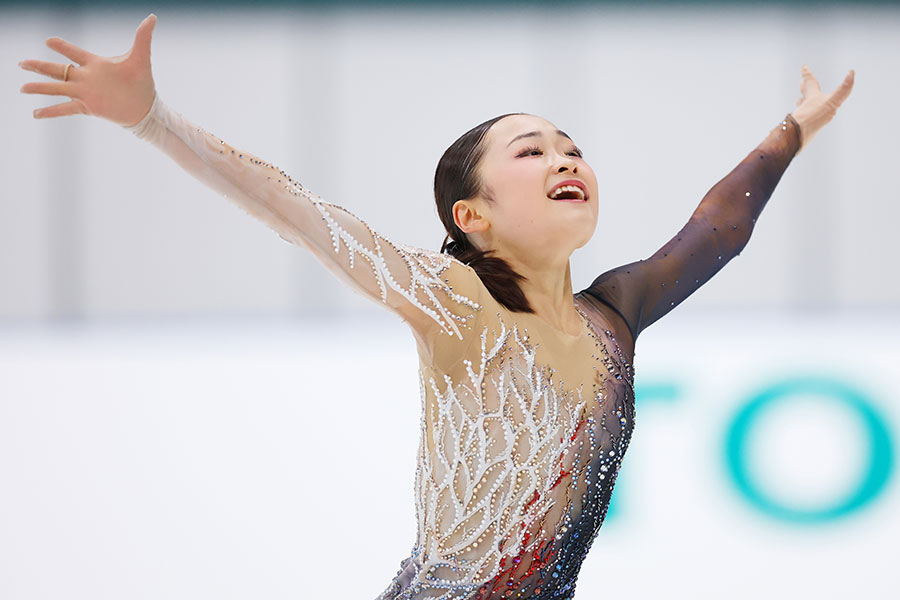 フィギュアスケートのチャレンジャーシリーズ木下グループ杯に出場した島田麻央【写真：森田直樹/アフロスポーツ】