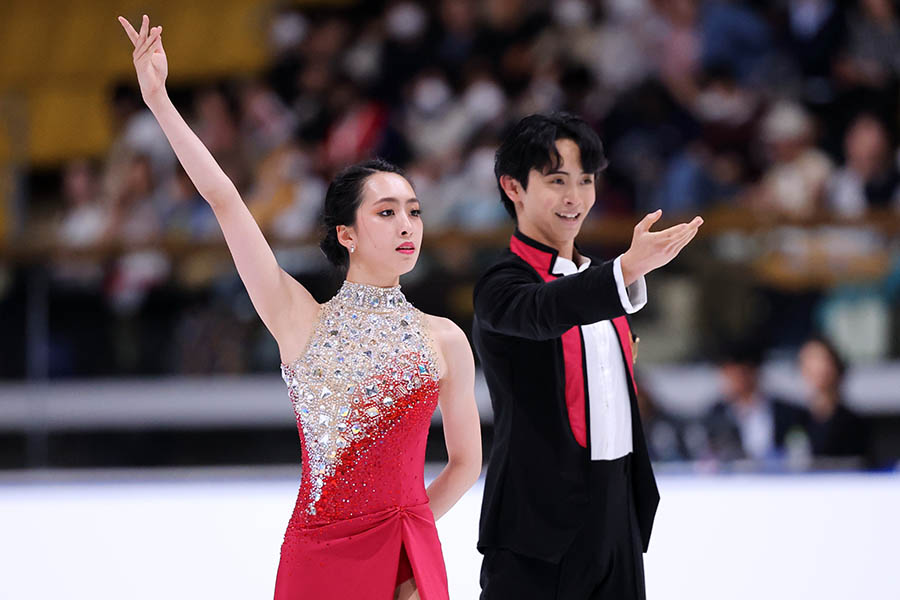 木下杯アイスダンス7位の櫛田育良（左）、島田高志郎組【写真：西村尚己/アフロスポーツ】