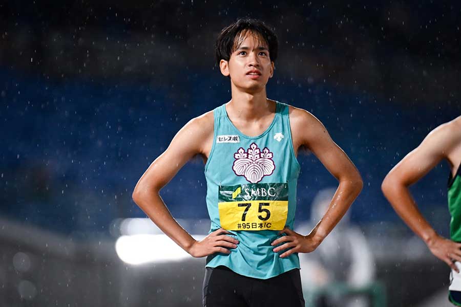 男子800メートル準決勝に出場した筑波大の木佐亮太【写真:中戸川知世】