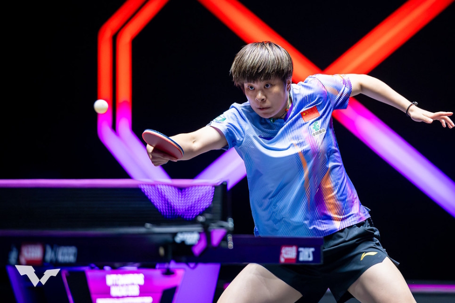初戦で敗れた中国の王芸迪【写真:World Table Tennis提供】