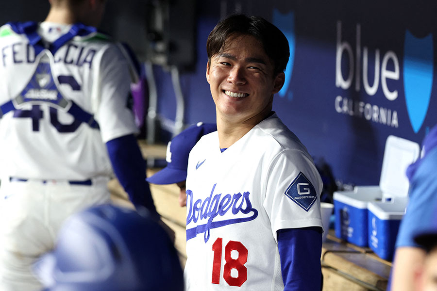 メジャー自己最多の13勝目を挙げたドジャースの山本由伸【写真：ロイター】
