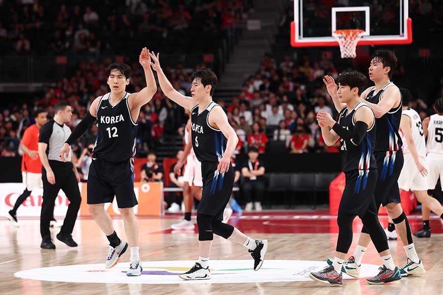 アジア大会に出場しているバスケットボール男子韓国代表【写真:大金拳一郎/アフロスポーツ】