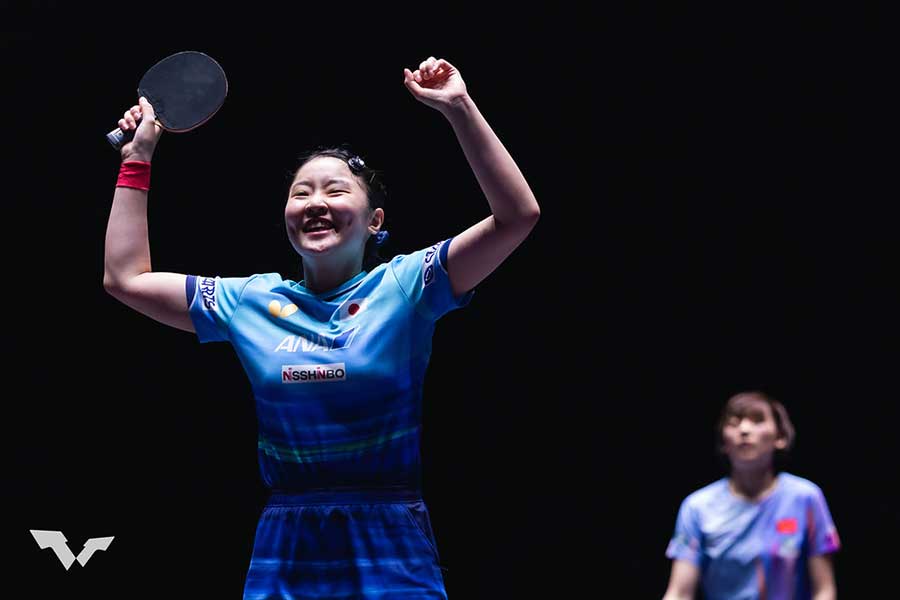 WTTチャンピオンズマカオを制した張本美和【写真：World Table Tennis提供】