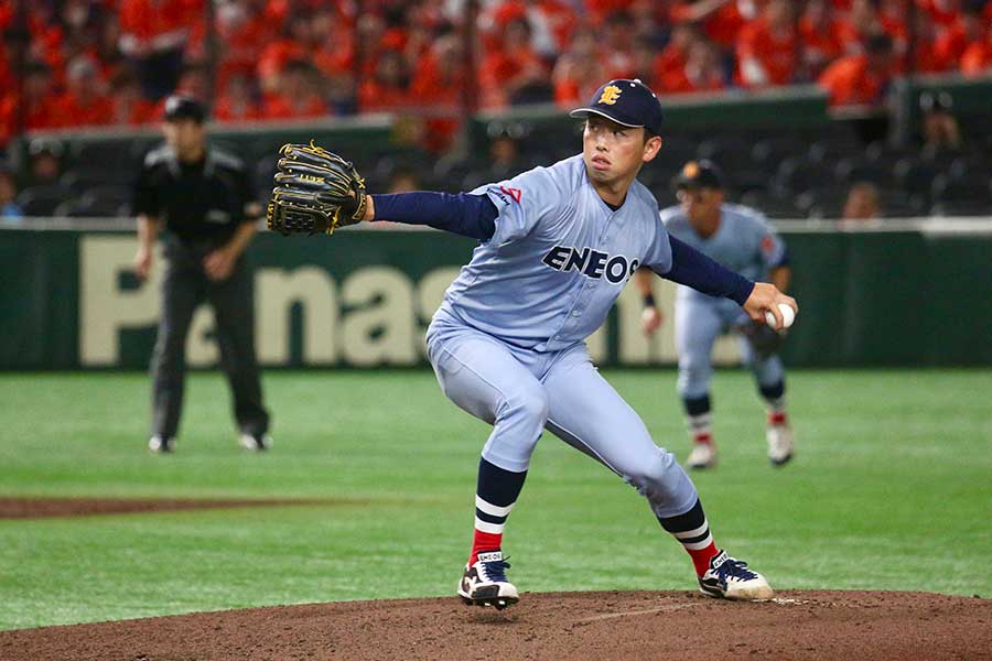 ENEOS時代には東京ドームの都市対抗でも投げた【写真:羽鳥慶太】