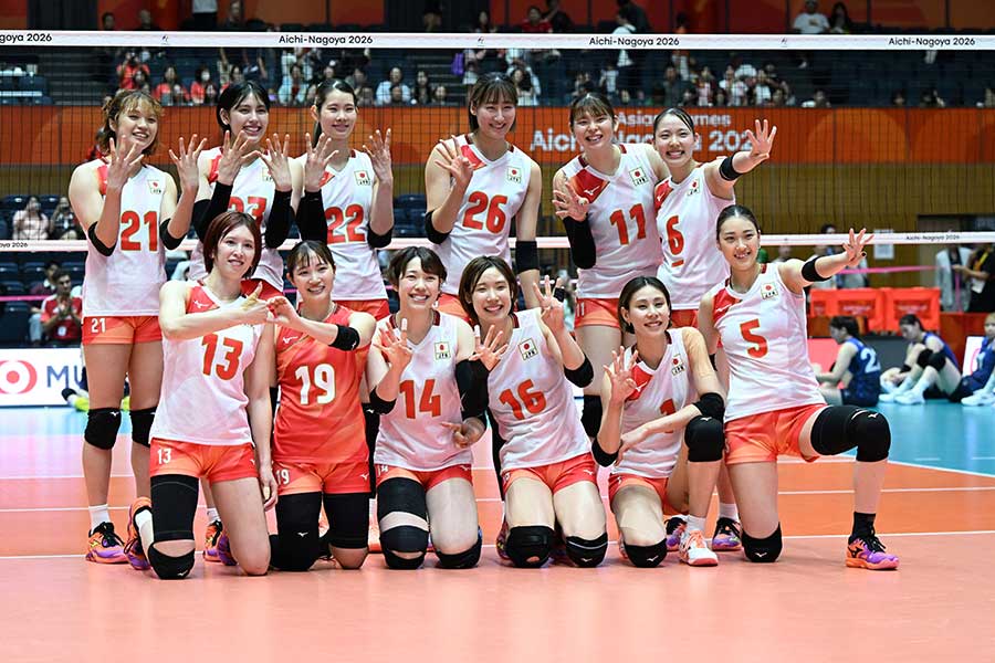 韓国にストレートで勝利したバレーボール女子日本代表【写真:徳原隆元】