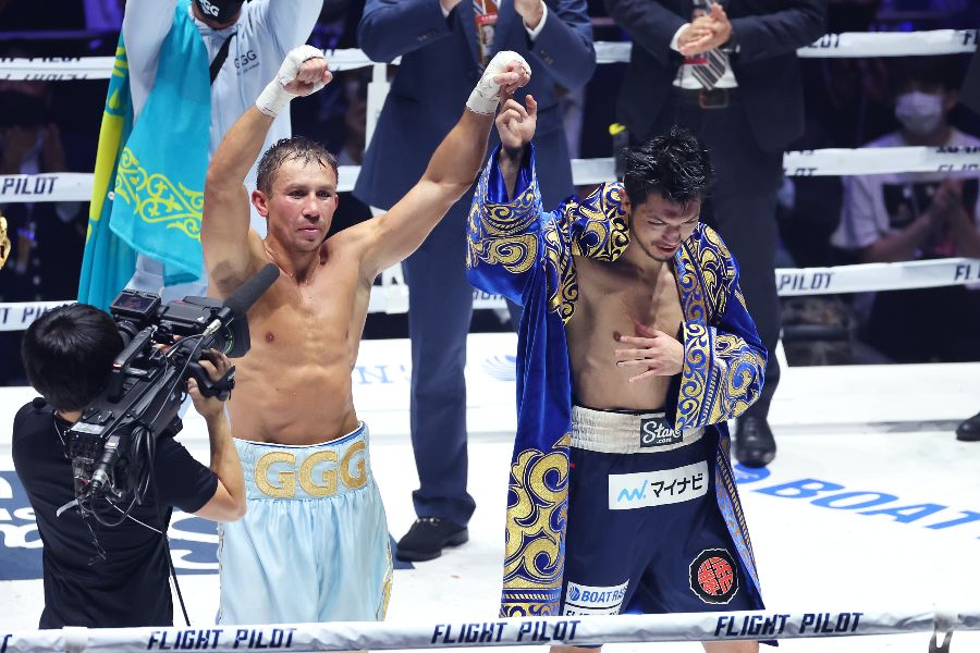 村田諒太氏と対戦したゲンナジー・ゴロフキン氏(2022年4月撮影)【写真:森田直樹/アフロスポーツ】
