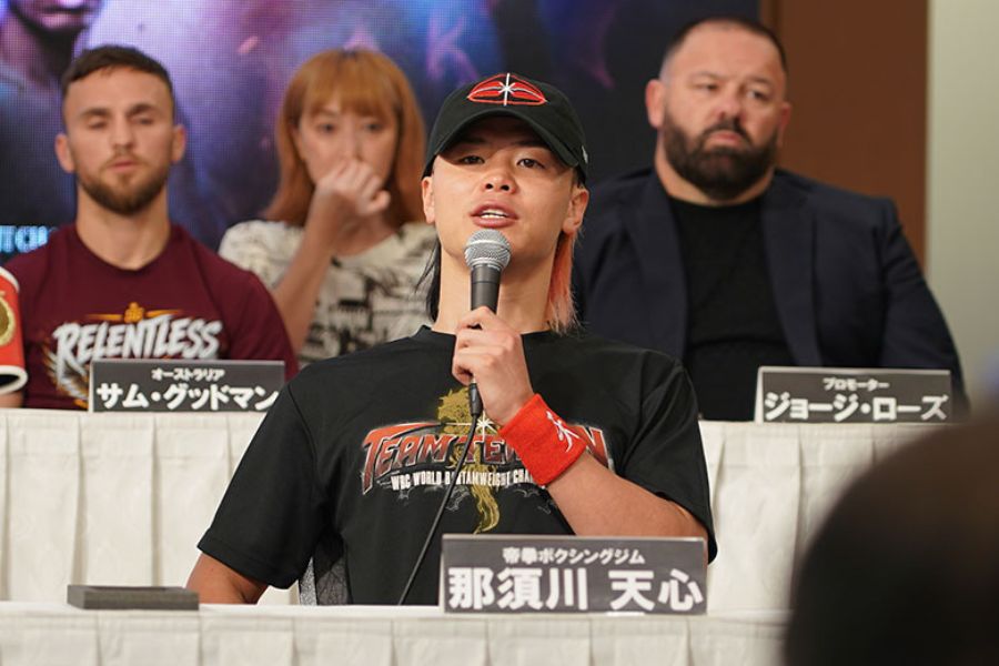 会見に出席した那須川天心【写真:澤田直人】