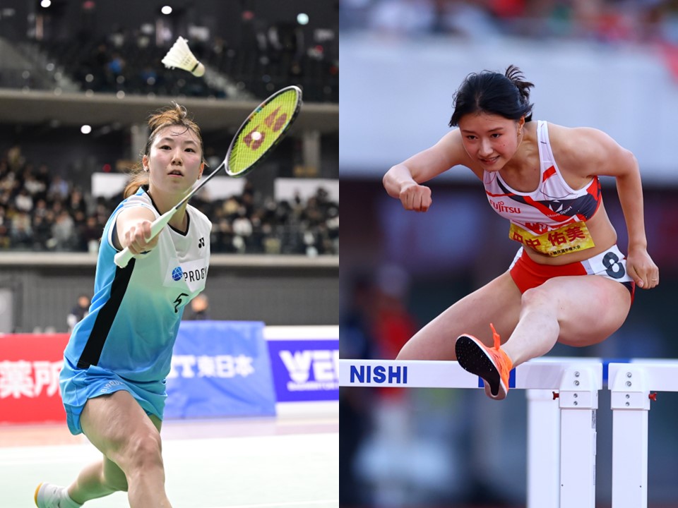 イベントに登場する五十嵐選手・田中選手【写真:アフロスポーツ・Fujitsu】