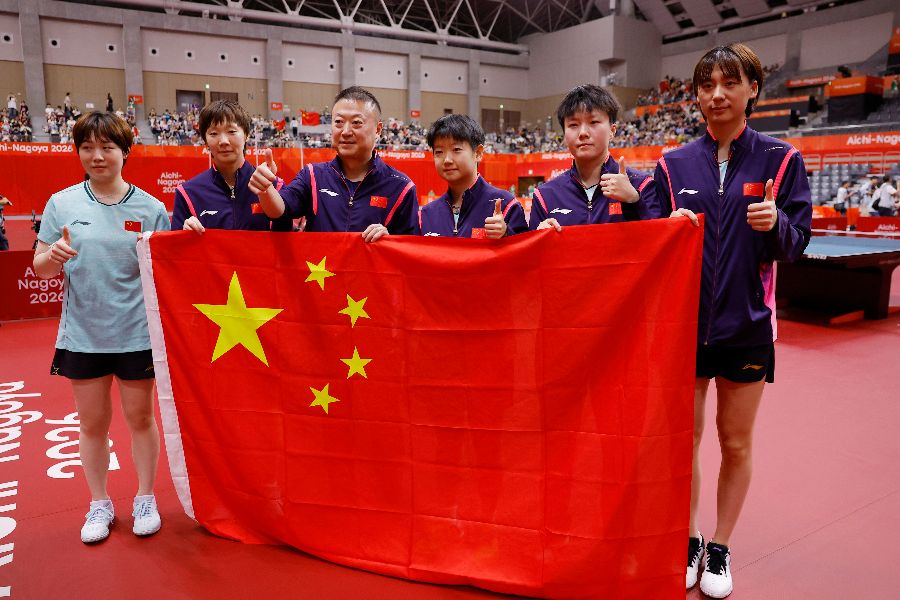 アジア大会の卓球女子団体戦で金メダルを獲得した中国【写真:ロイター】