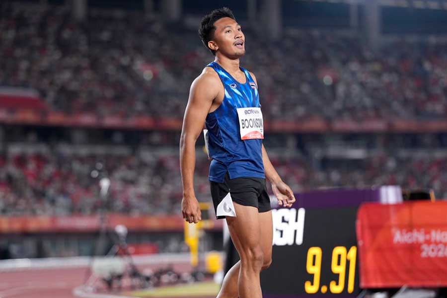 準決勝で9秒91をマークしたプリポン・ブーンソン【写真:奥井隆史】