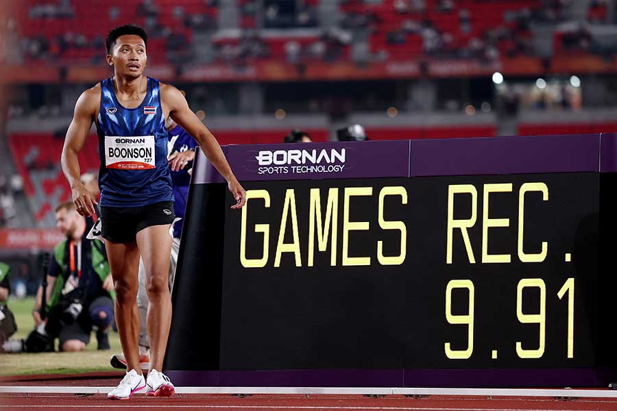 準決勝で9秒91をマークしたプリポン・ブーンソン【写真:ロイター】