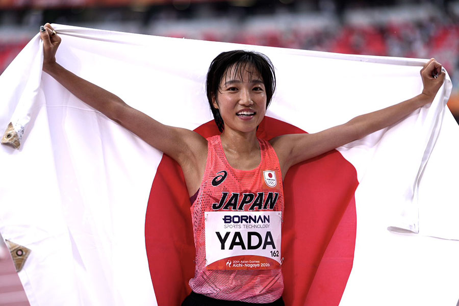 銅メダルを獲得した矢田みくに【写真：奥井隆史】