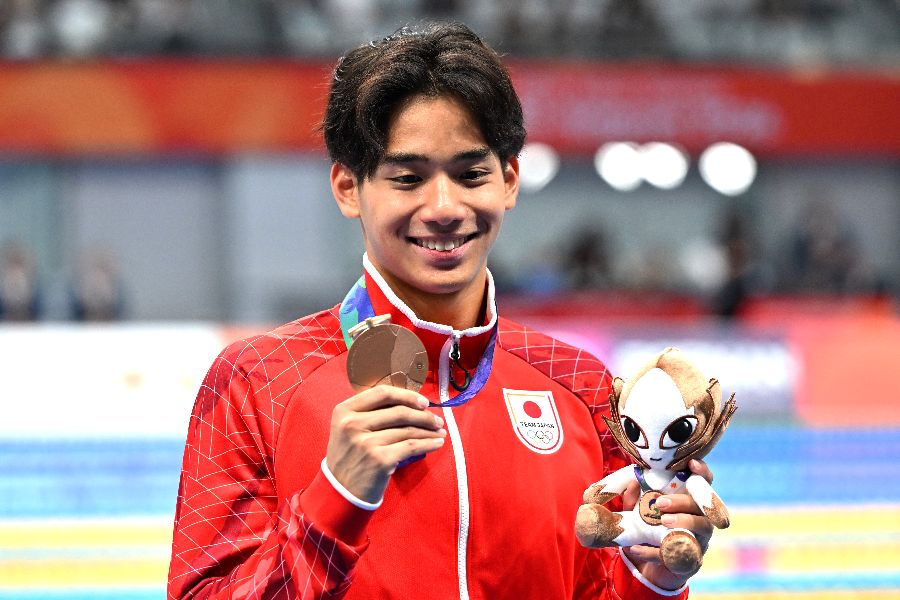 男子200メートル自由形で銅メダルを獲得した村佐達也【写真：ロイター】