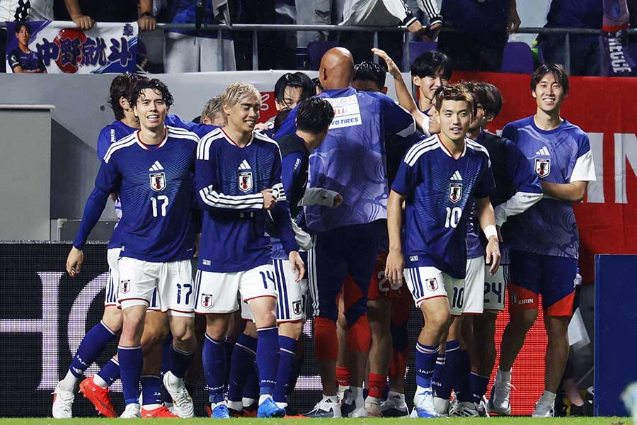 ベネズエラに勝利したサッカー日本代表【写真:なかしまだいすけ/アフロ】