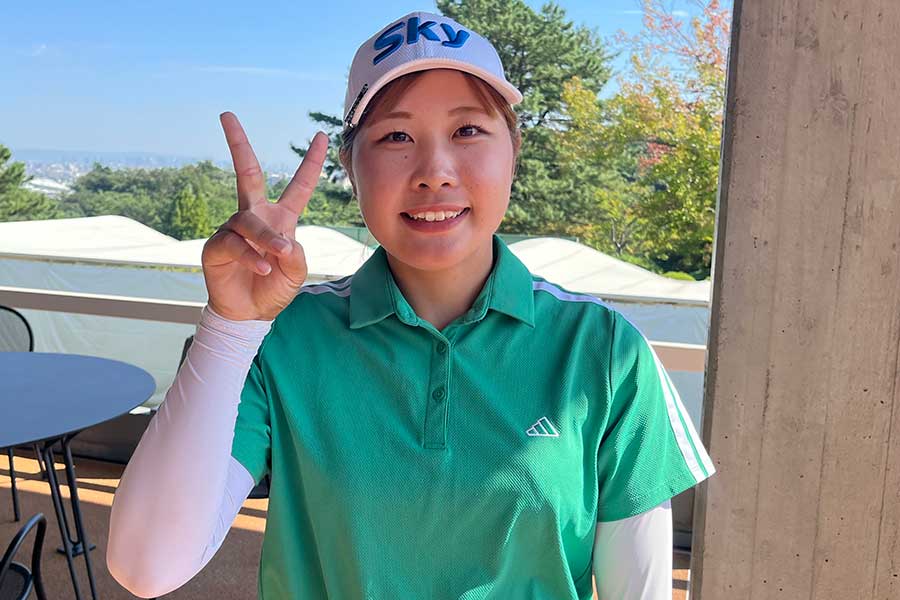 日本女子オープン初日に出場した荒木七海【写真：柳田通斉】