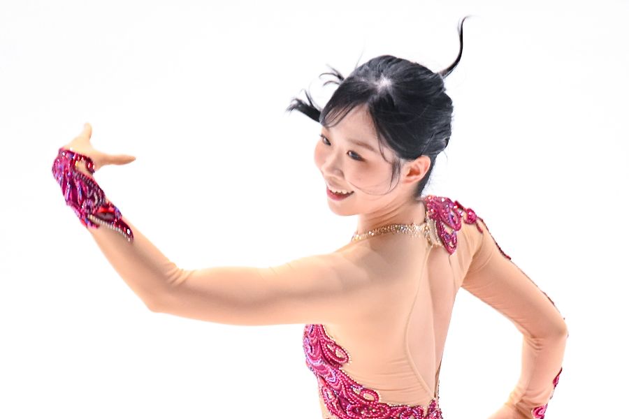 フィギュアスケート東京選手権のショートプログラムでタンゴを舞った中井亜美【写真：中戸川知世】