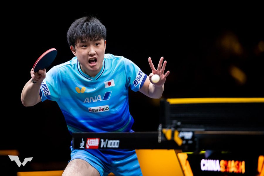 WTTチャイナスマッシュに出場した張本智和【写真:WTT提供】