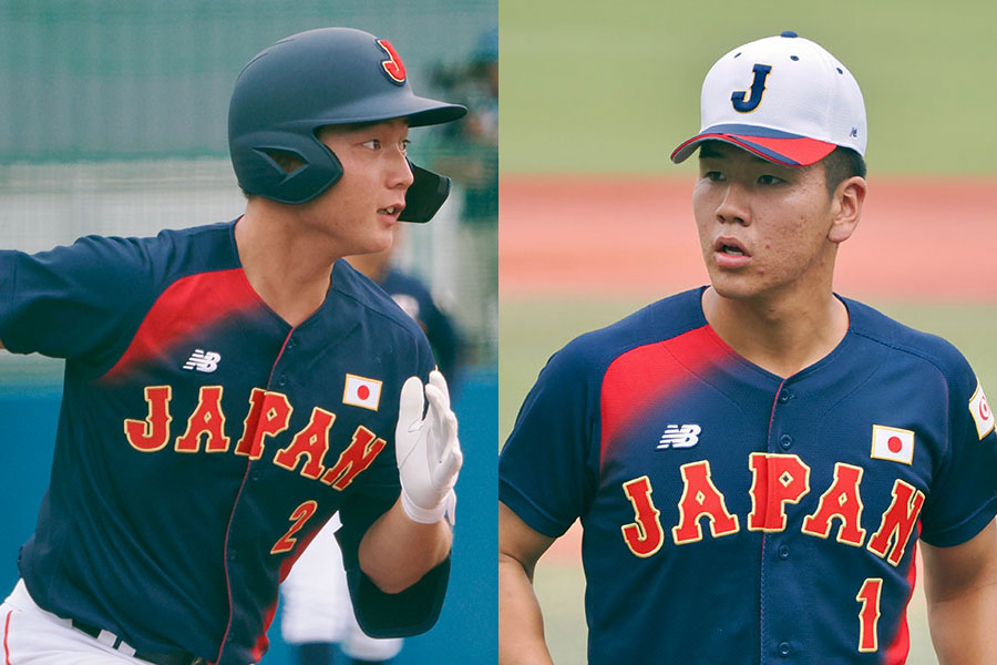 U-18日本代表の山田凜虎（左）と小野舜友【写真：羽鳥慶太】