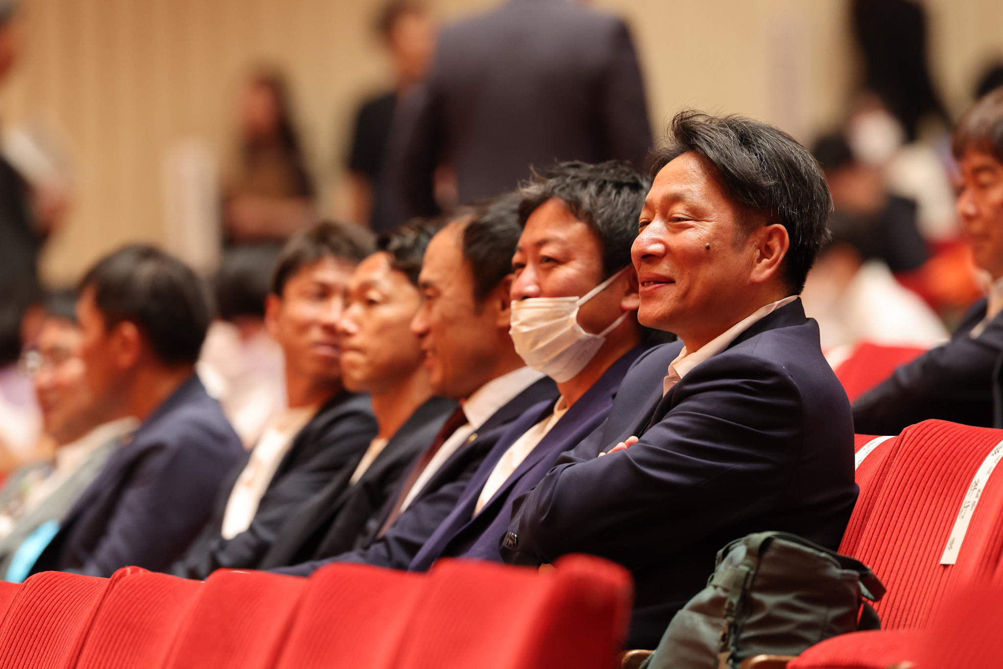 出雲駅伝の開会式に出席した青山学院大の原晋監督【写真:栗木一考】