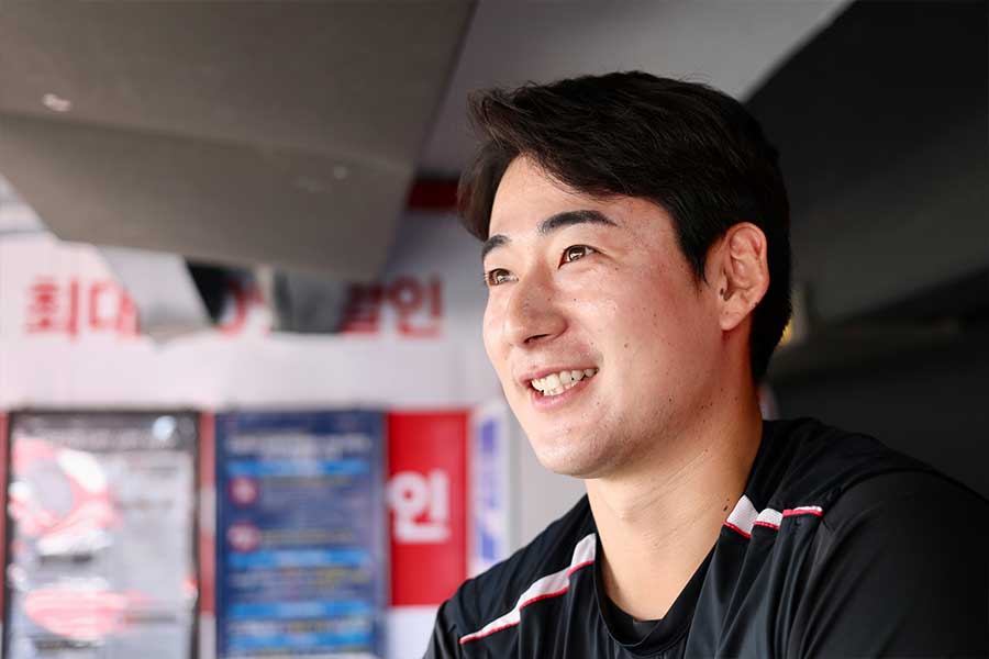 韓国野球になじんでいった過程を語る杉本【写真:羽鳥慶太】