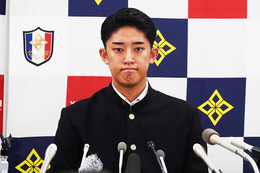 横浜高・織田翔希【写真:編集部】