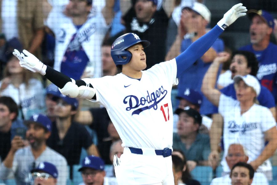 ブルワーズ戦で3ランを放ったドジャースの大谷翔平【写真:ロイター】