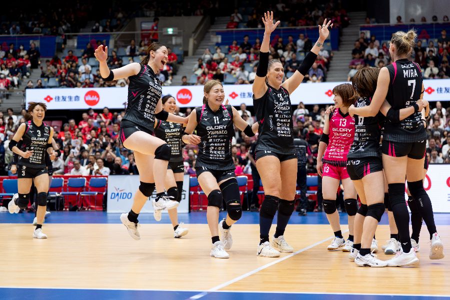 開幕戦で大逆転勝ちを収めたヴィクトリーナ姫路【（C）SV.LEAGUE】